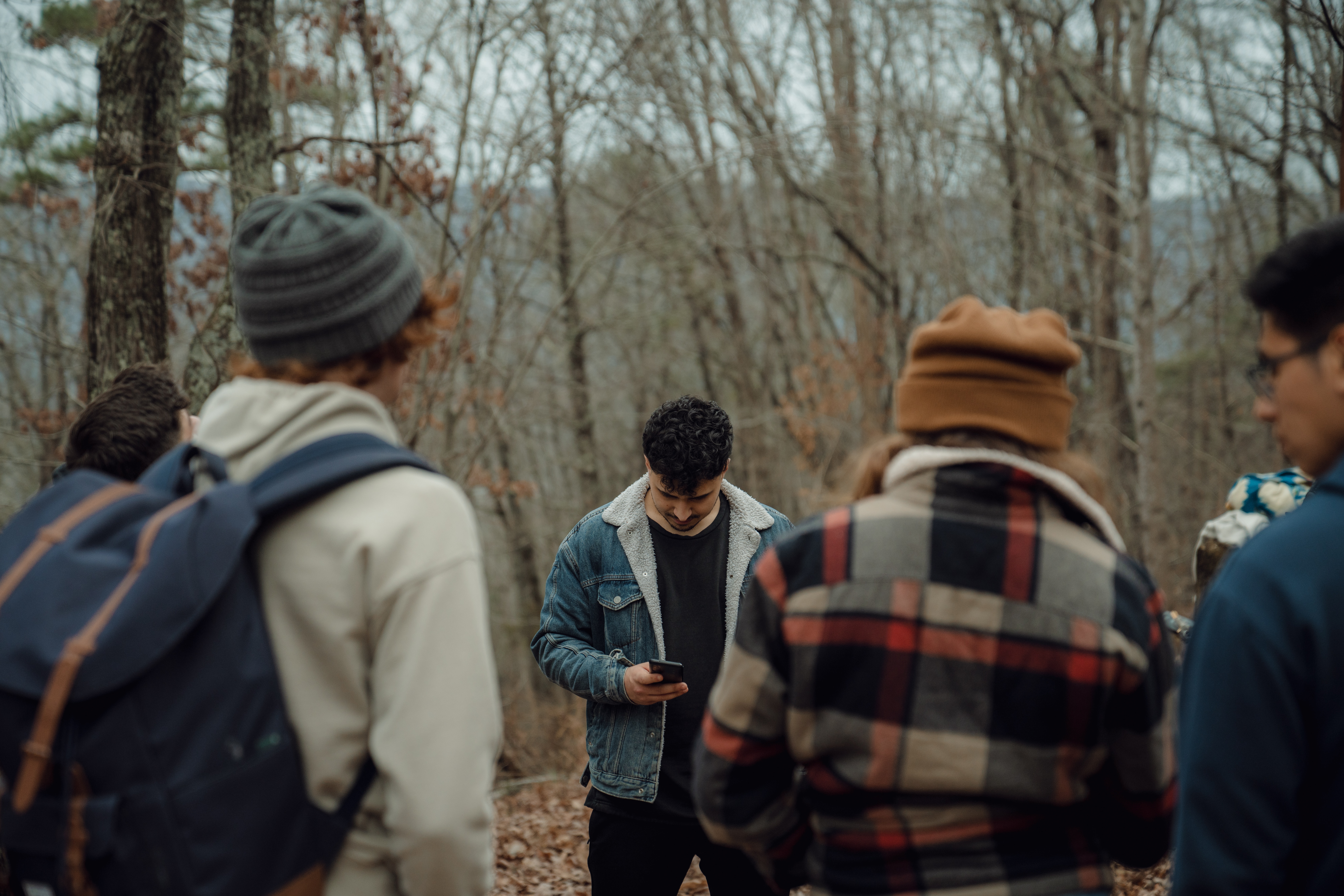 friends2 friends standing in a forest