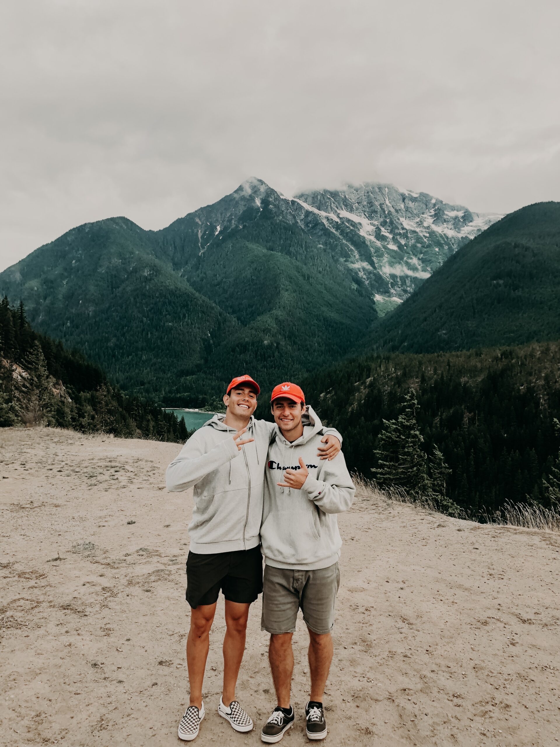 friends7 guys on a mountainside